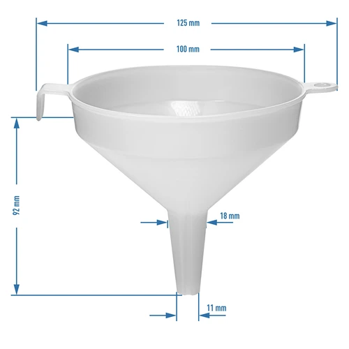 Embudo de plástico blanco fi 10 cm - 3