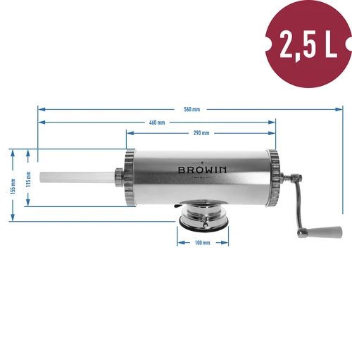Embutidora horizontal 2,5kg con pistón de silicona - 10