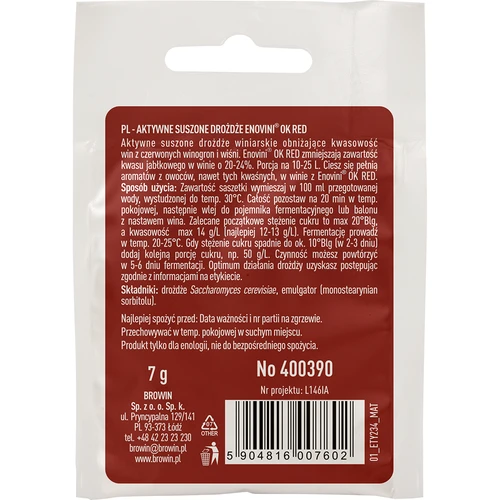 Enovini OK RED levadura que reduce la acidez - 2