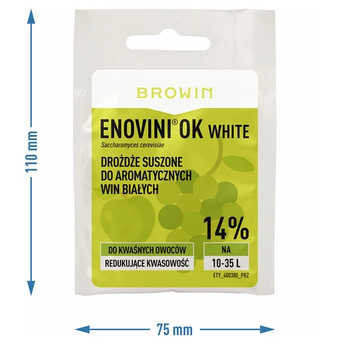 Enovini® OK WHITE - drożdże winiarskie obniżające kwasowość 7 g - 5