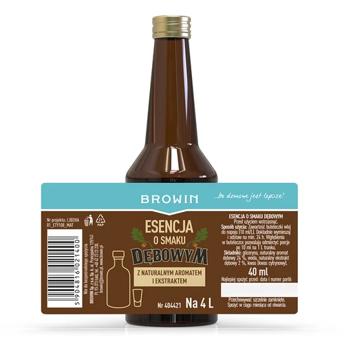 Esencia con sabor a roble con aroma y extracto natural - 40 ml, para 4 L - 4