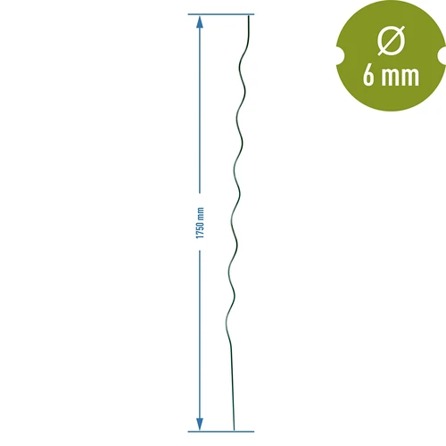 Estaca de acero en espiral 1,75m x 6mm - 2