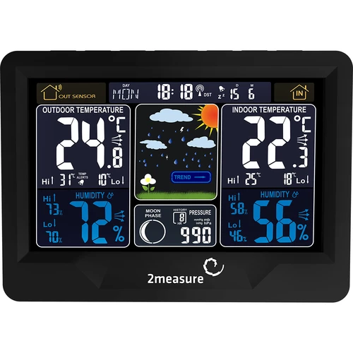 Estación met RCC, DCF–electr, sensor inalámbrico negro - 3