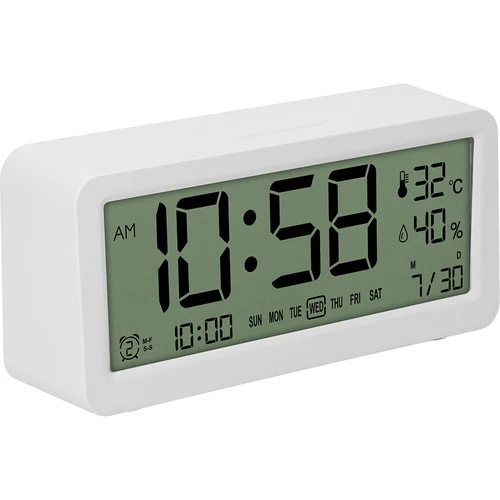 Estación meteorológica electrónica Soens - blanca, con reloj y calendario