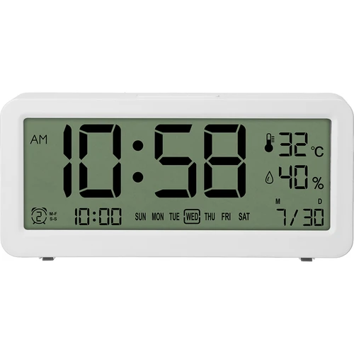 Estación meteorológica electrónica Soens - blanca, con reloj y calendario - 2