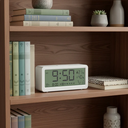 Estación meteorológica electrónica Soens - blanca, con reloj y calendario - 8