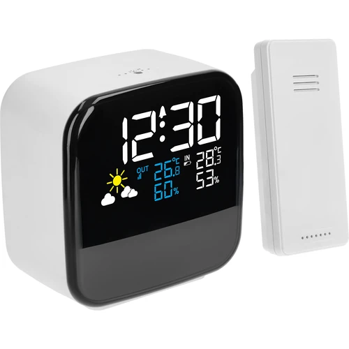 Estación meteorológica electrónica Soens - con sensor inalámbrico, despertador y luz