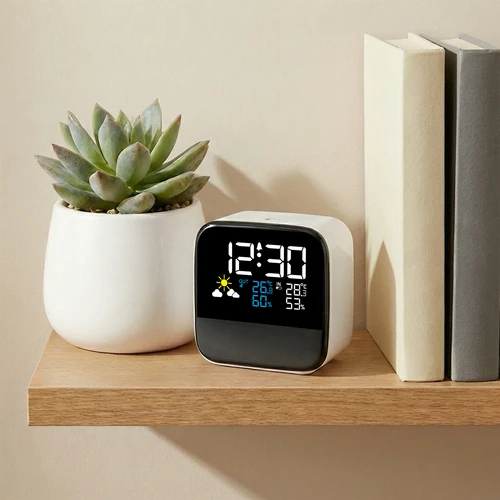 Estación meteorológica electrónica Soens - con sensor inalámbrico, despertador y luz - 5