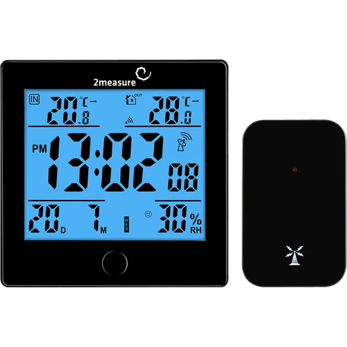 Estación meteorológica RCC, DCF–electr sin cable sensor negro  - 1 