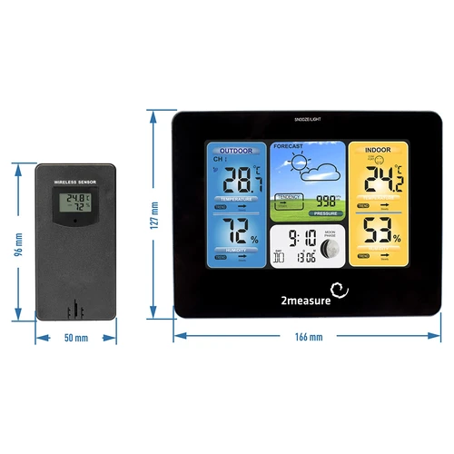 Estación meteorológica RCC–electr sensor inalámbrico negro - 11