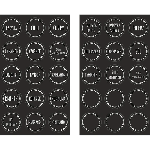 Etiquetas autoadhesivas redondas para especias - 30 piezas