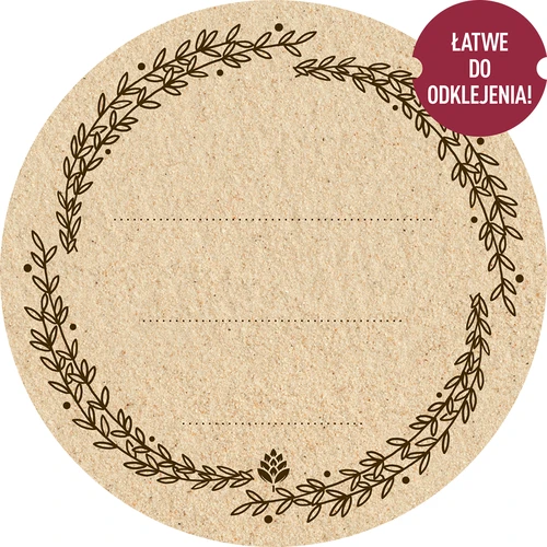 Etiquetas redondas fi 66,5mm tapas/frascos - 20 unidades