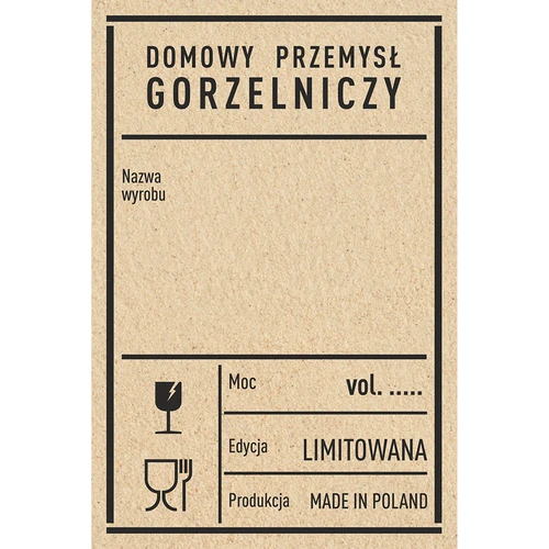 Etykiety samoprzylepne 60x90 mm na butelki, wódkę, PRL, 20 szt.