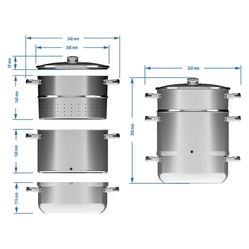 Extractor de zumo al vapor de acero inoxidable 8 L - 7