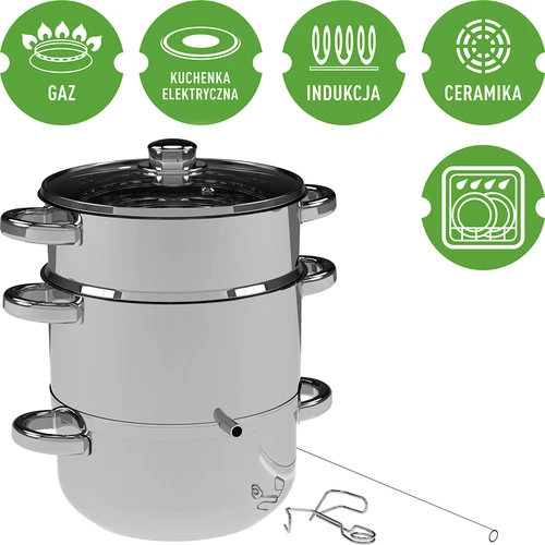 Extractor de zumos al vapor de acero inoxidable con vaporera, 5 L - 4