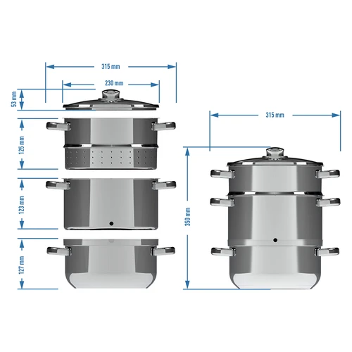 Extractor de zumos al vapor de acero inoxidable con vaporera, 5 L - 9