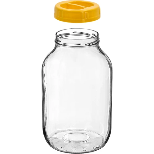 Frasco twist-off 4 L y tapa de plástico fi 100 con asa - 2
