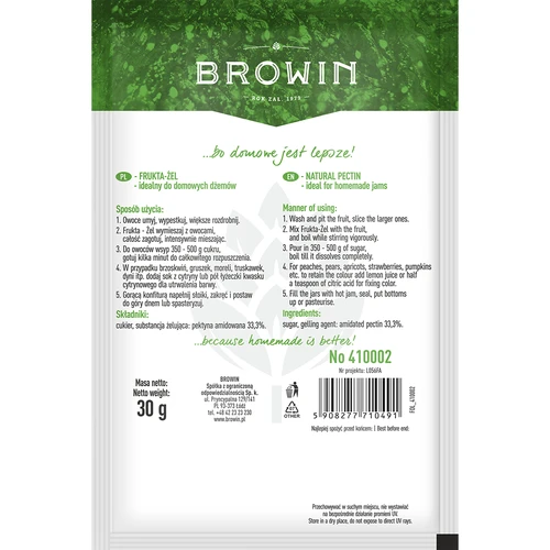 Frukta-Żel - Pectina para mermeladas y confituras, 30g - 2