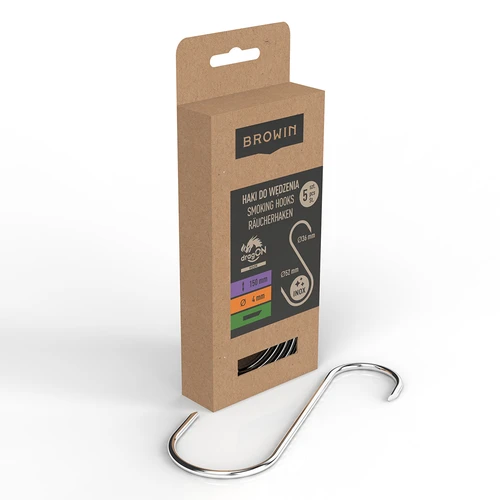 Ganchos para ahumado - en S, biselados 45°, 4 mm x 150 mm, 5 uds. - 2