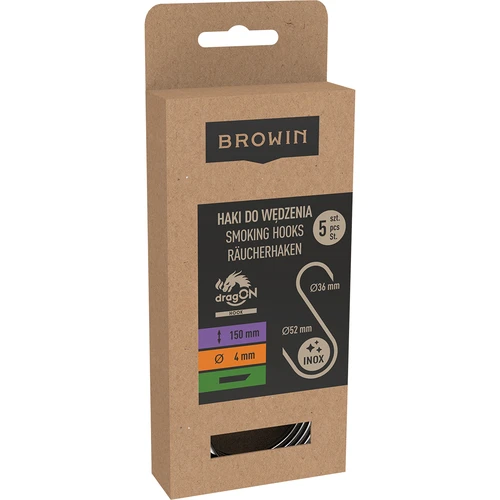 Ganchos para ahumado - en S, biselados 45°, 4 mm x 150 mm, 5 uds. - 3