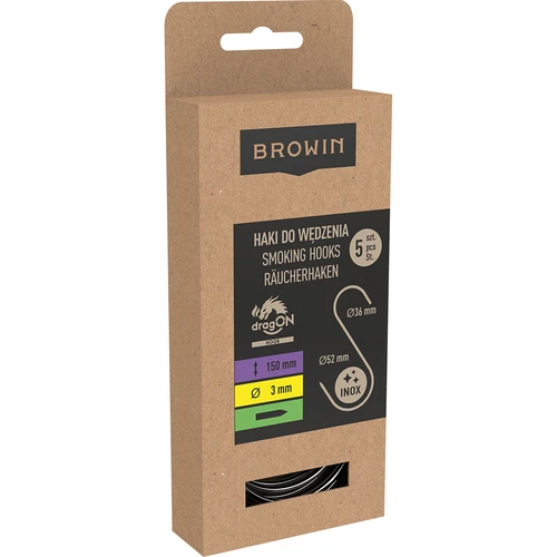 Ganchos para ahumar - en S, afilados, 3 mm x 150 mm, 5 uds. - 3