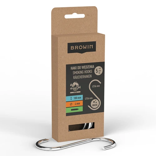 Ganchos para ahumar - en S, afilados, 4 mm x 100 mm, 5 uds. - 2