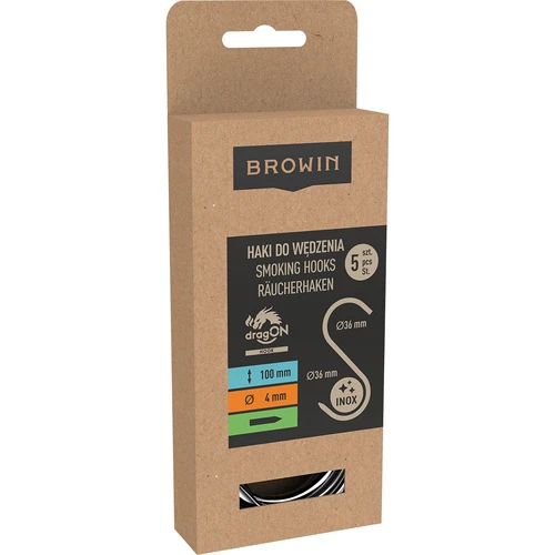 Ganchos para ahumar - en S, afilados, 4 mm x 100 mm, 5 uds. - 5