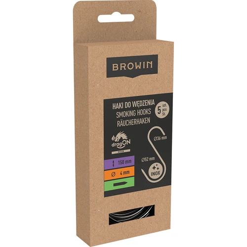 Ganchos para ahumar - en S, afilados, 4 mm x 150 mm, 5 uds. - 3