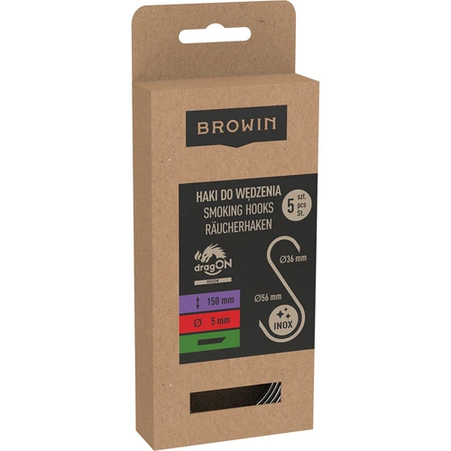 Ganchos para ahumar - en S, corte a 45°, 5 mm x 150 mm, 5 uds. - 3