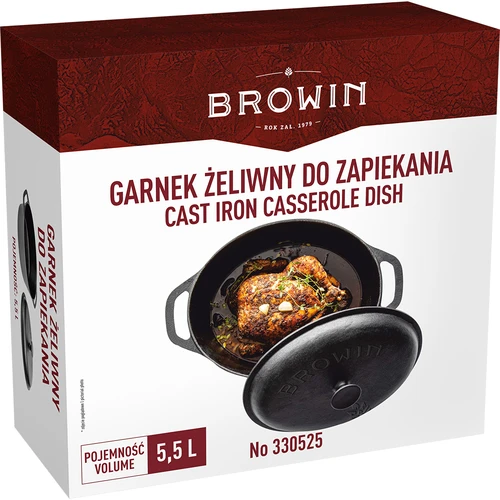 Garnek żeliwny do zapiekania, 5.5 L - 6
