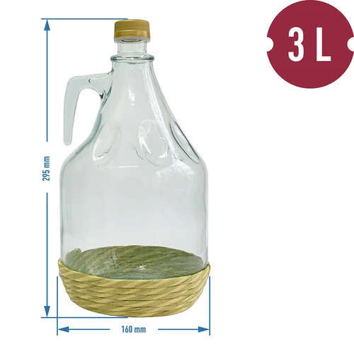 Garrafa Dama 3L con revestimiento, con tapa - 2