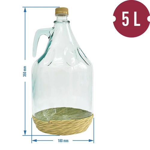 Garrafa Dama 5L con revestimiento, con tapa - 3