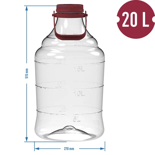 Garrafa para vino ligera, irrompible, con asa, 20L - 6