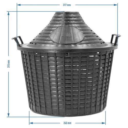 Globo para vino 10L en cesta de plástico - 6