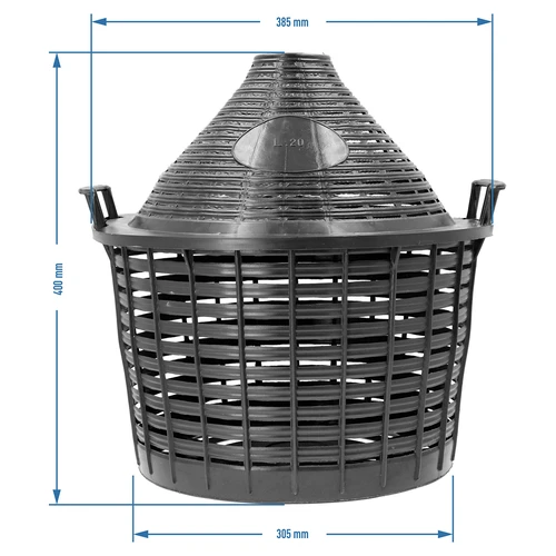 Globo para vino 20L en cesta de plástico - 4