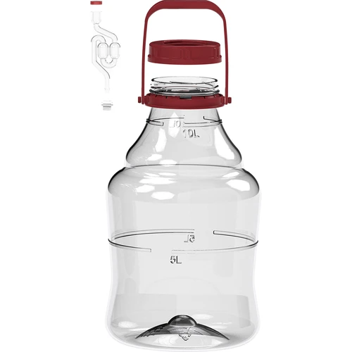 Globo para vino ligero, irrompible, con asa, 10L - 2