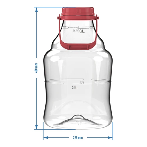 Globo para vino ligero, irrompible, con asa, 10L - 6
