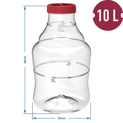 Globo para vino ligero, irrompible, con correas, 10L - 6