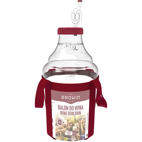 Globo para vino ligero, irrompible, con correas, 15L - 3