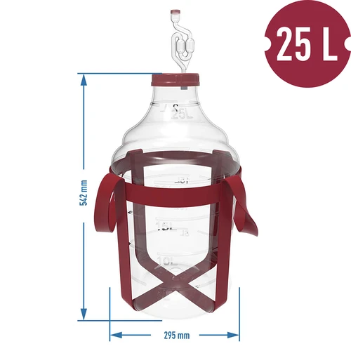 Globo para vino ligero, irrompible, con correas, 25L - 6