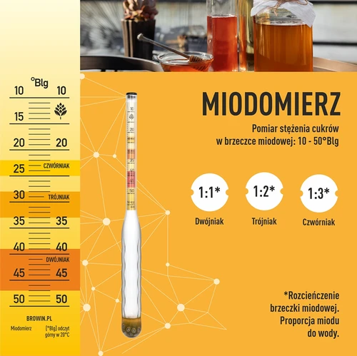 Hidrómetro irrompible con tubo de ensayo, rango de medición 10-50°Blg - 5