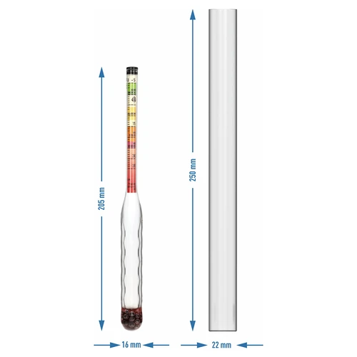 Hidrómetro irrompible con tubo de ensayo, rango de medición: -5-35°Blg - 4