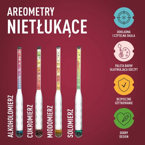 Hidrómetro para hidromiel irrompible con probeta, rango de medición 10-50°Blg - 7