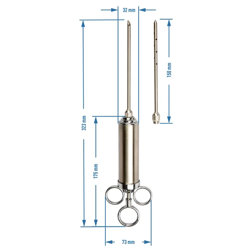 Inyector de acero inoxidable 60ml + 2 agujas - 11