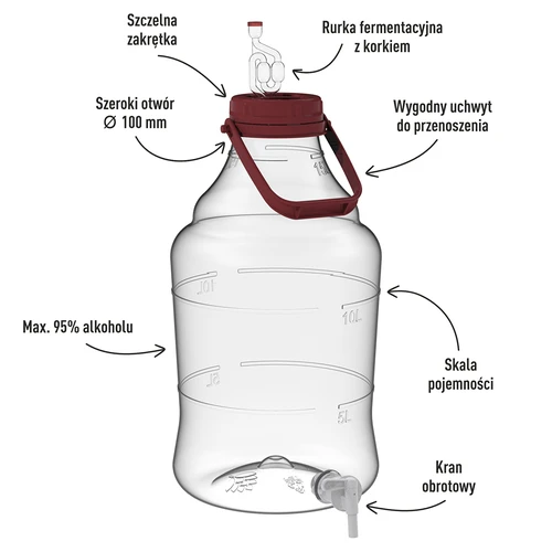 Kit de vinificación 15L EASY con globo PET - 6