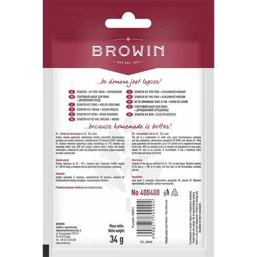 Levadura con nutriente Vinistart, 34 g - 2