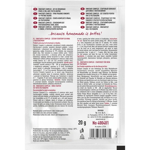 Levadura con nutriente Vinistart Complex, 20 g - 2