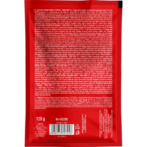 Levadura de destilería Turbo Grom 72 h - 2