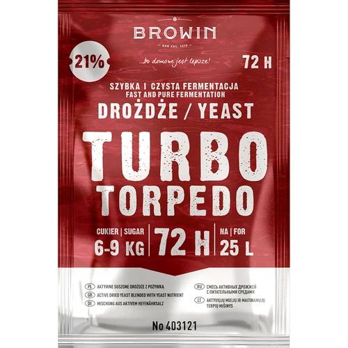 Levadura de destilería Turbo Torpedo 72h 21% - 120 g - 2