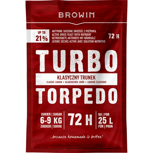 Levadura de destilería Turbo Torpedo 72h 21% - 120 g  - 1 